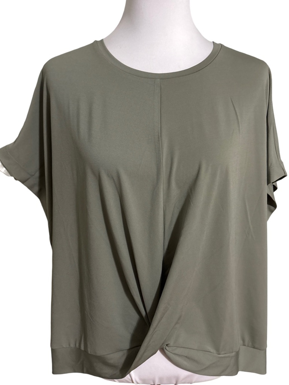Wynne Layers Olive Short Sleeve Twist Front Blouse